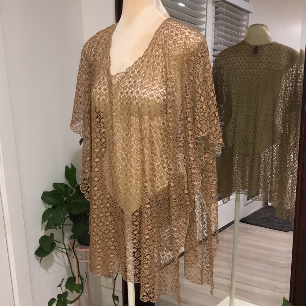 Crochet Lace Knit Wrap Shawl Cover-Up - Picture 4 of 7